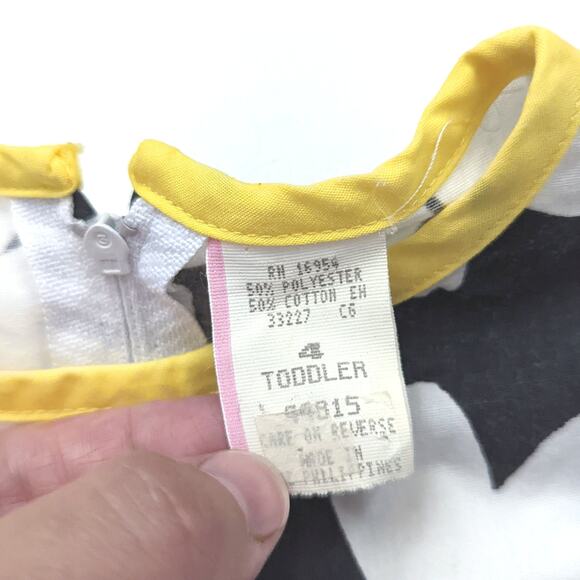 Vintage Romper Girls Sz 2-3T Black Daisy Bubble Retro Outfit 90s - Picture 3 of 3